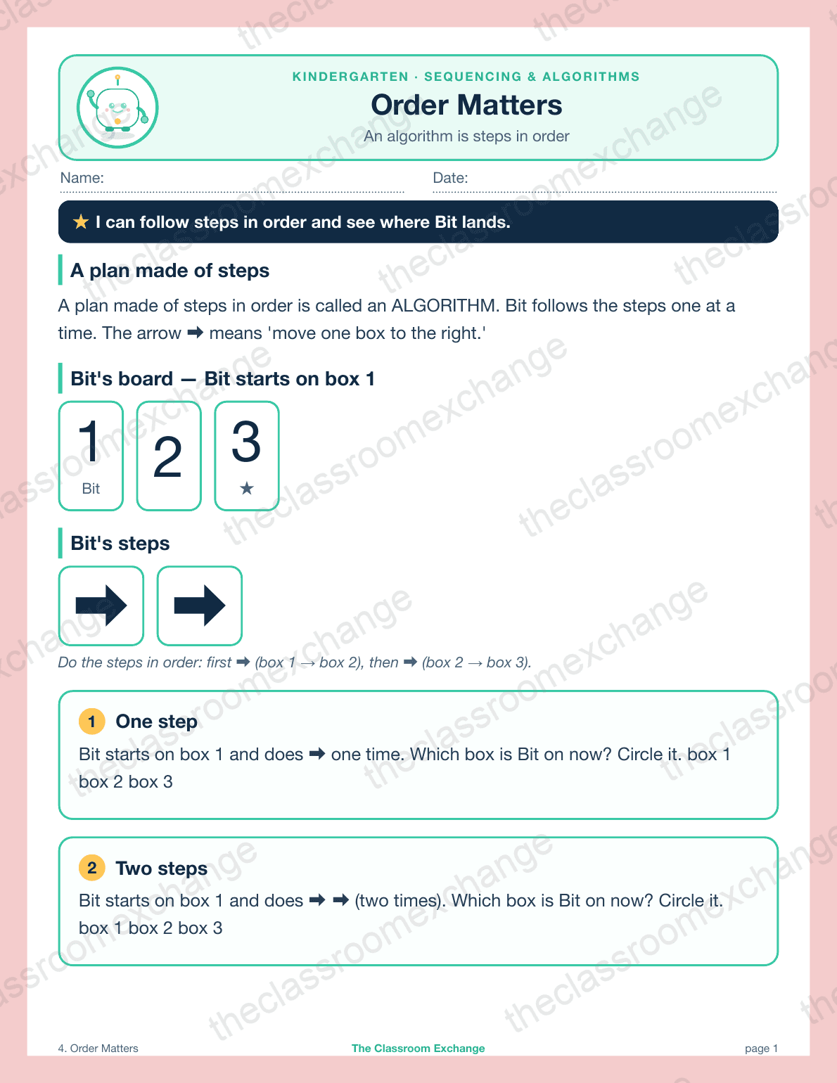 Kindergarten Coding: Order Matters