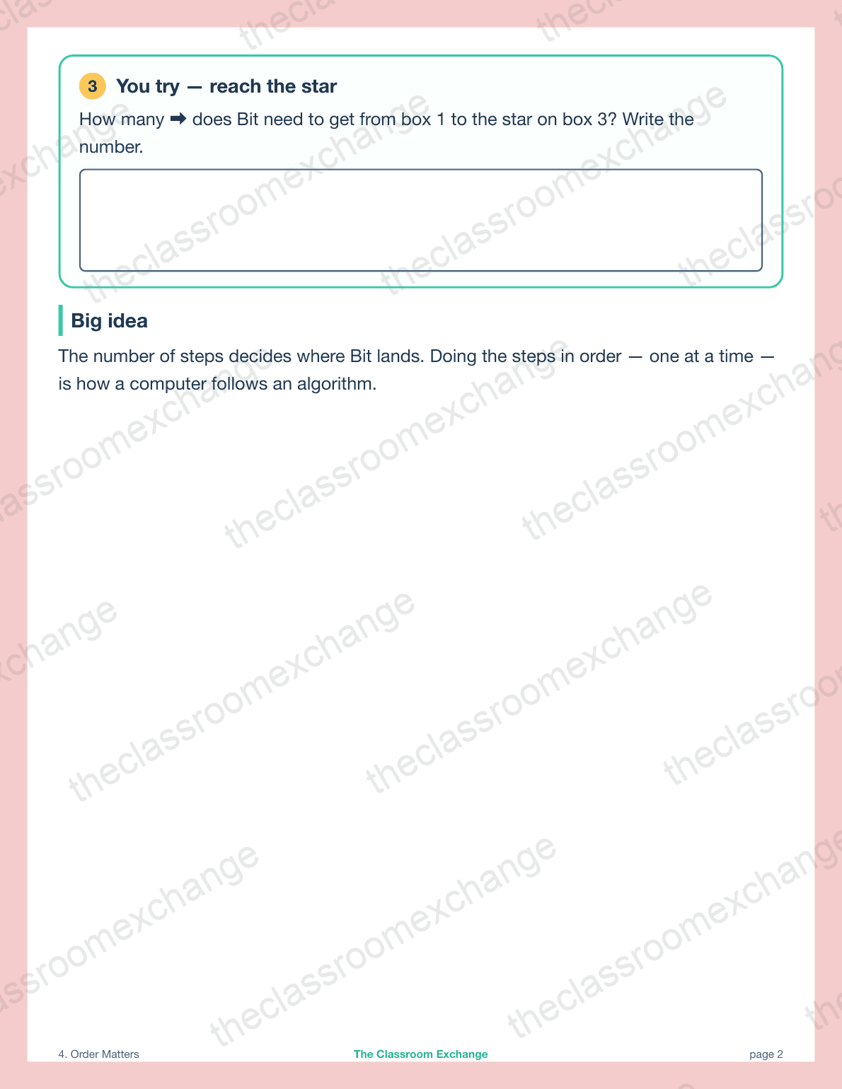 Kindergarten Coding: Order Matters alternative view