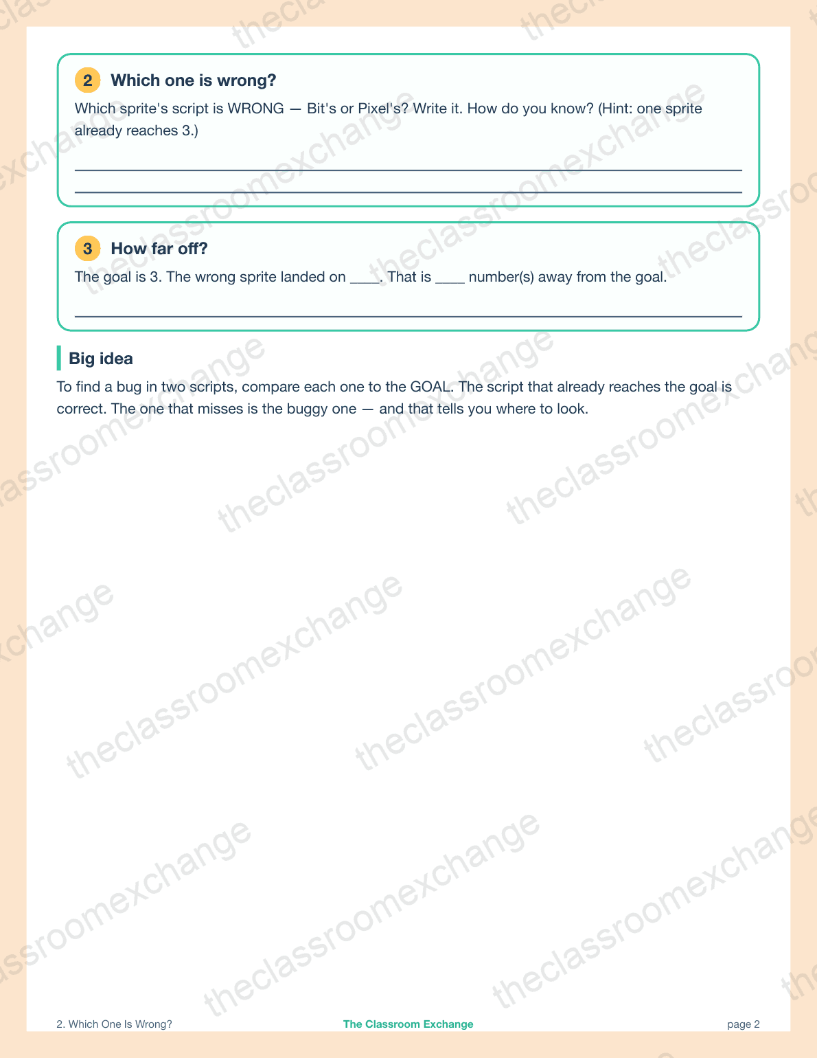 Grade 2 Coding: Which One Is Wrong alternative view
