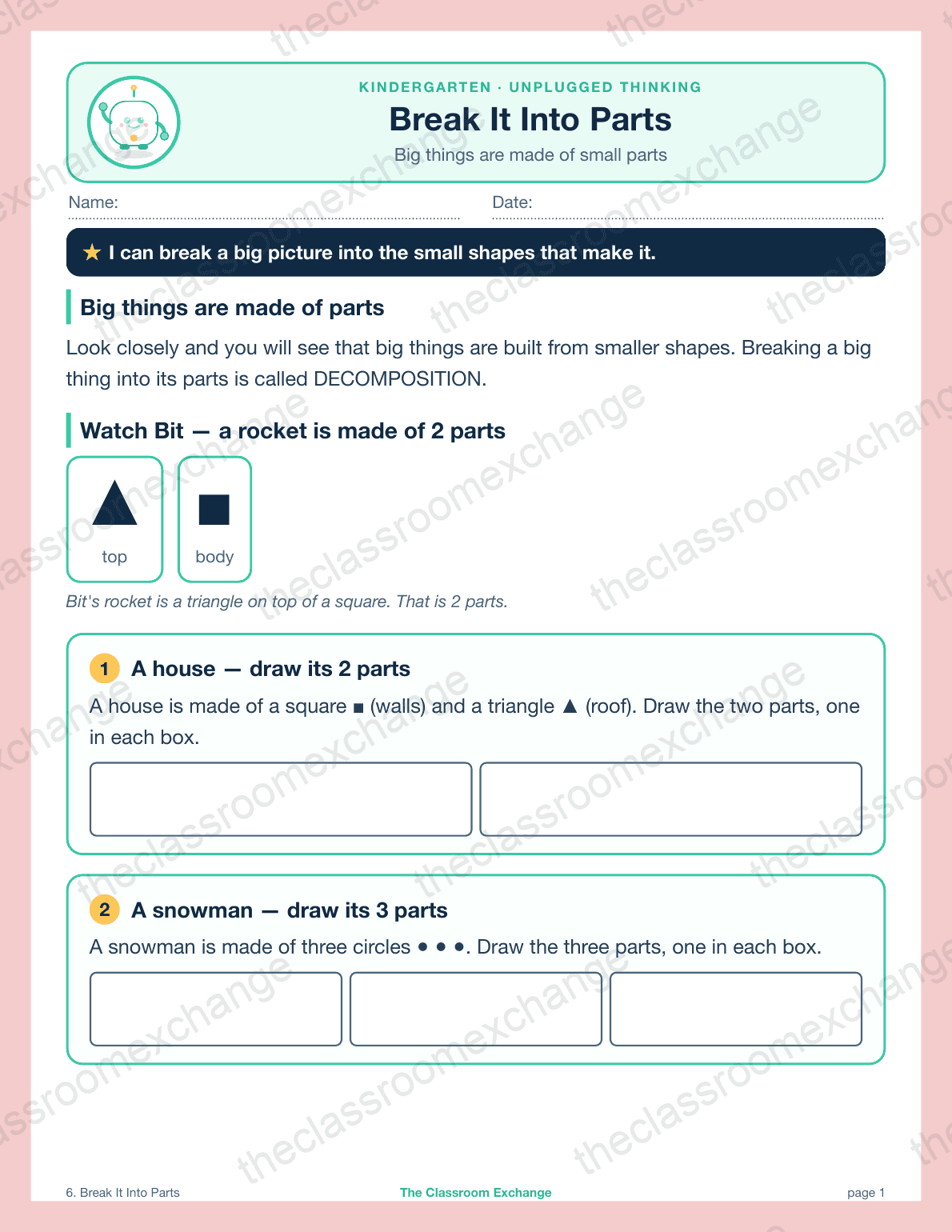 Kindergarten Coding: Break It Into Parts