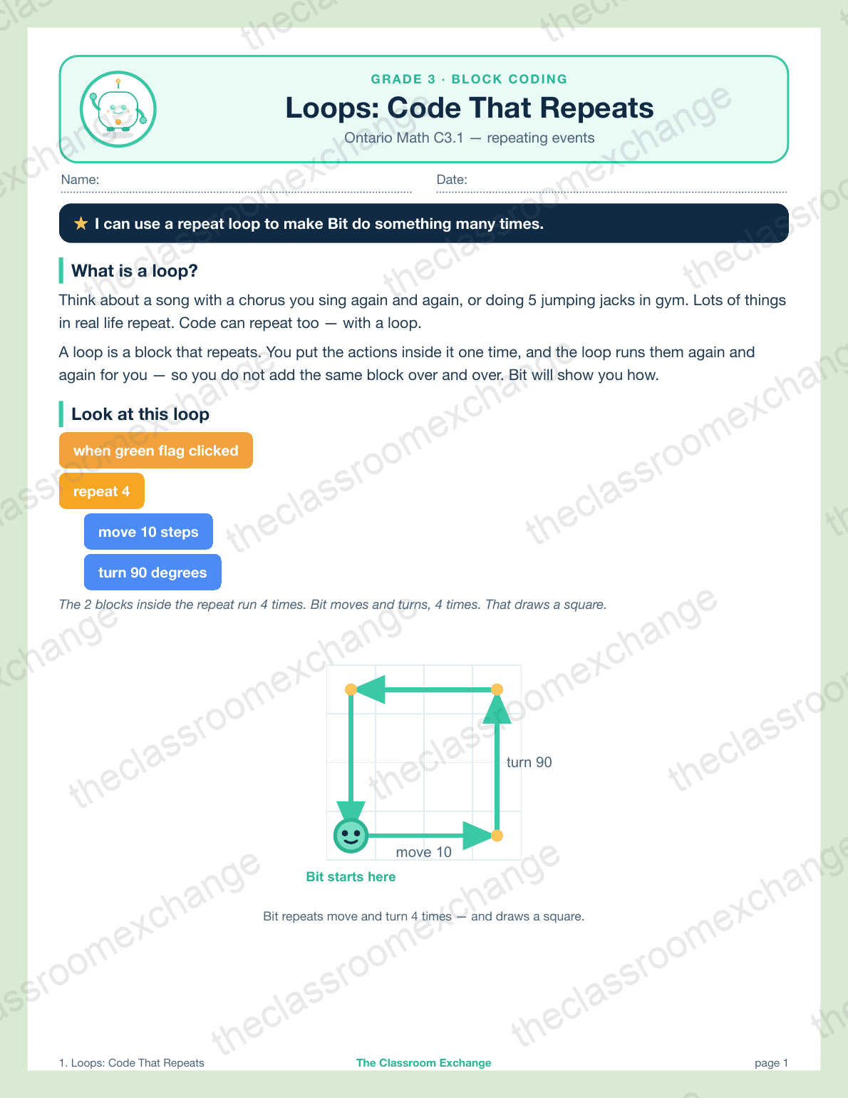 Grade 3 Coding: Loops