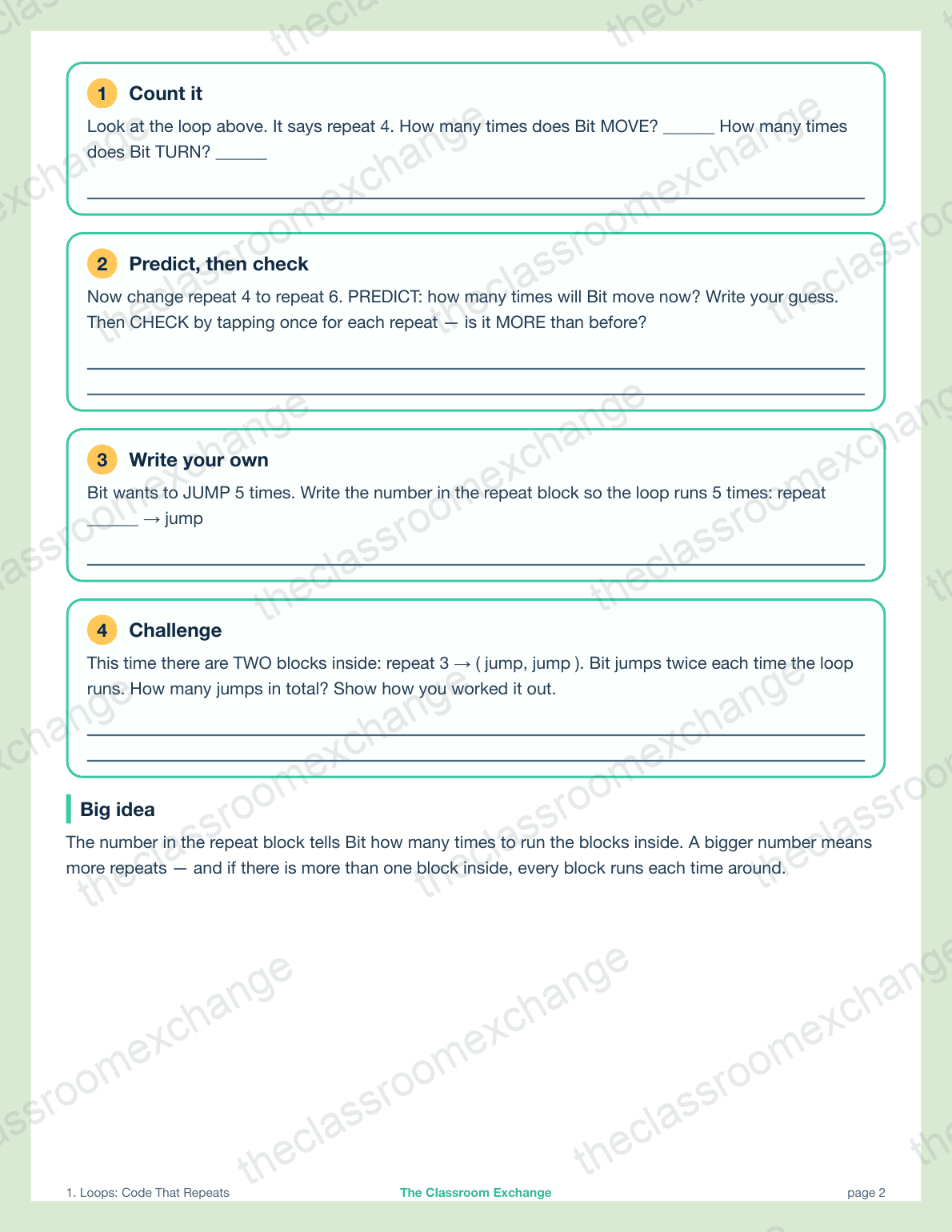 Grade 3 Coding: Loops alternative view