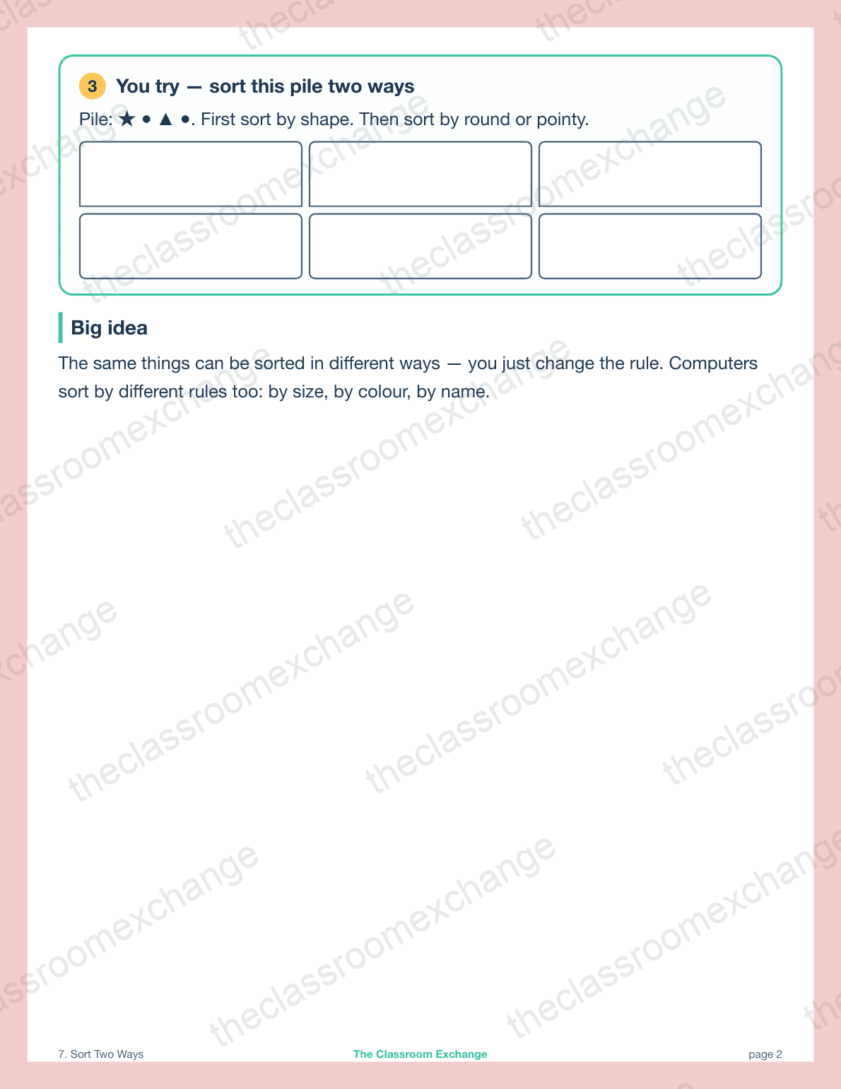 Kindergarten Coding: Sort Two Ways alternative view