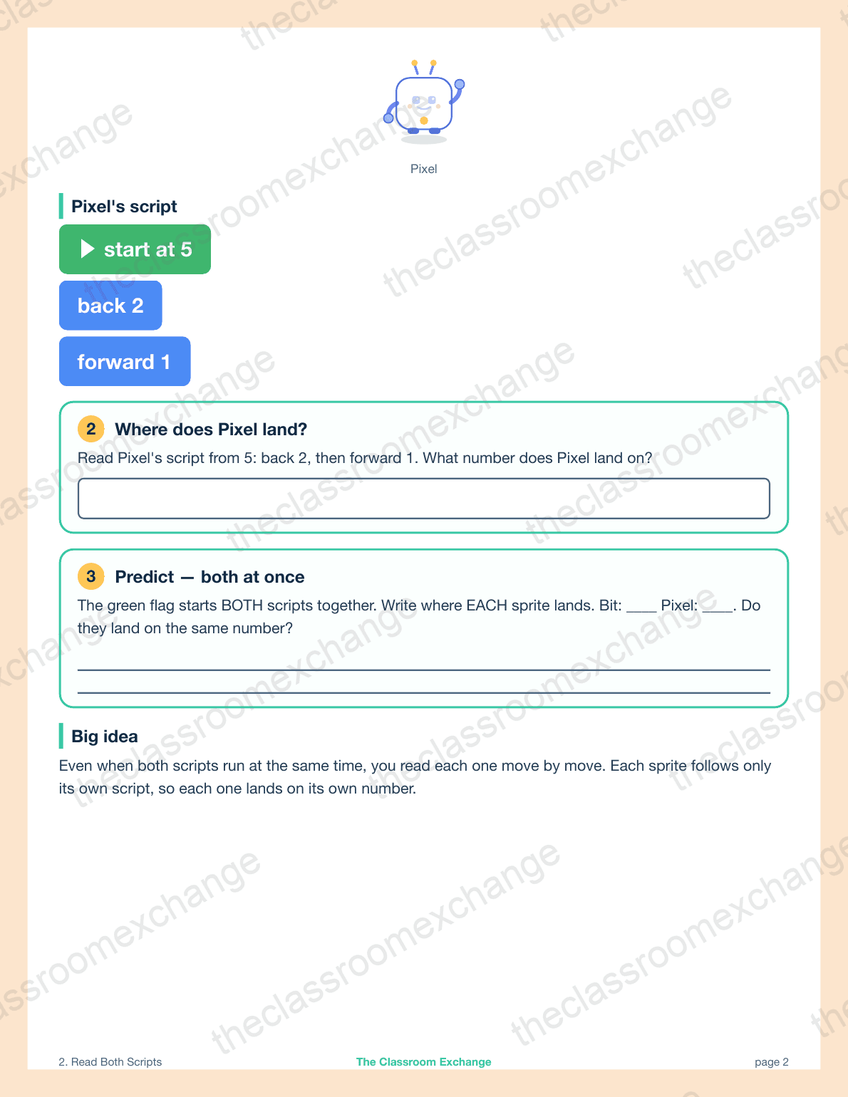 Grade 2 Coding: Read Both Scripts alternative view