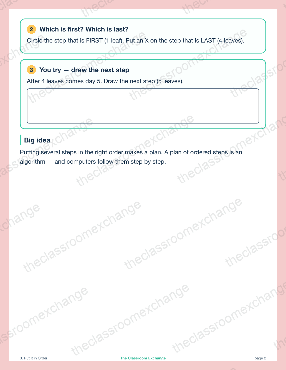Kindergarten Coding: Put It in Order alternative view