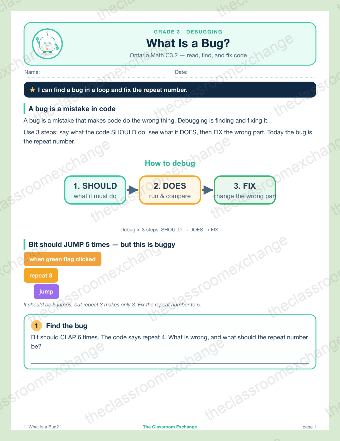 Grade 3 Coding: What Is a Bug