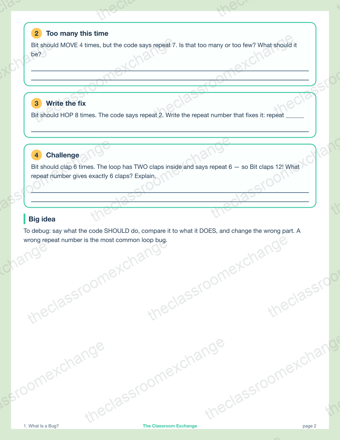 Grade 3 Coding: What Is a Bug alternative view