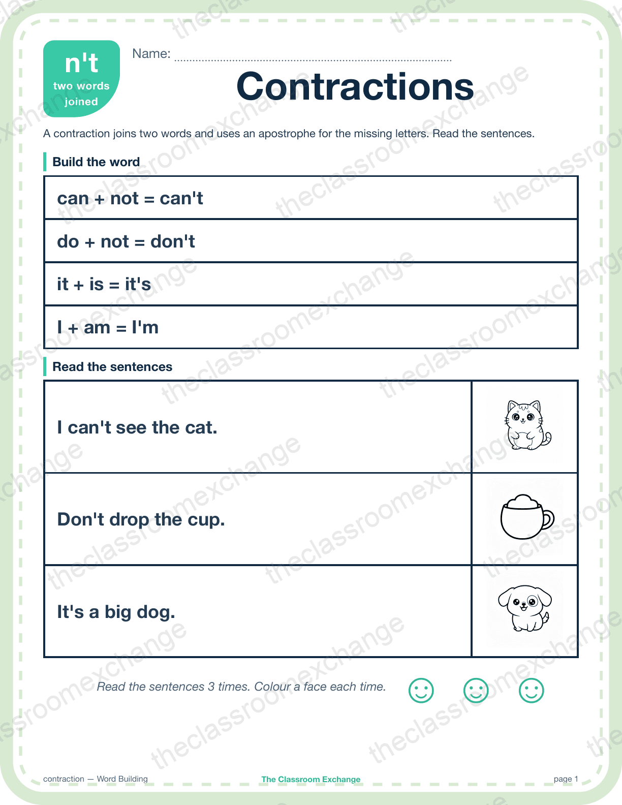 Grade 3 Phonics: Contractions