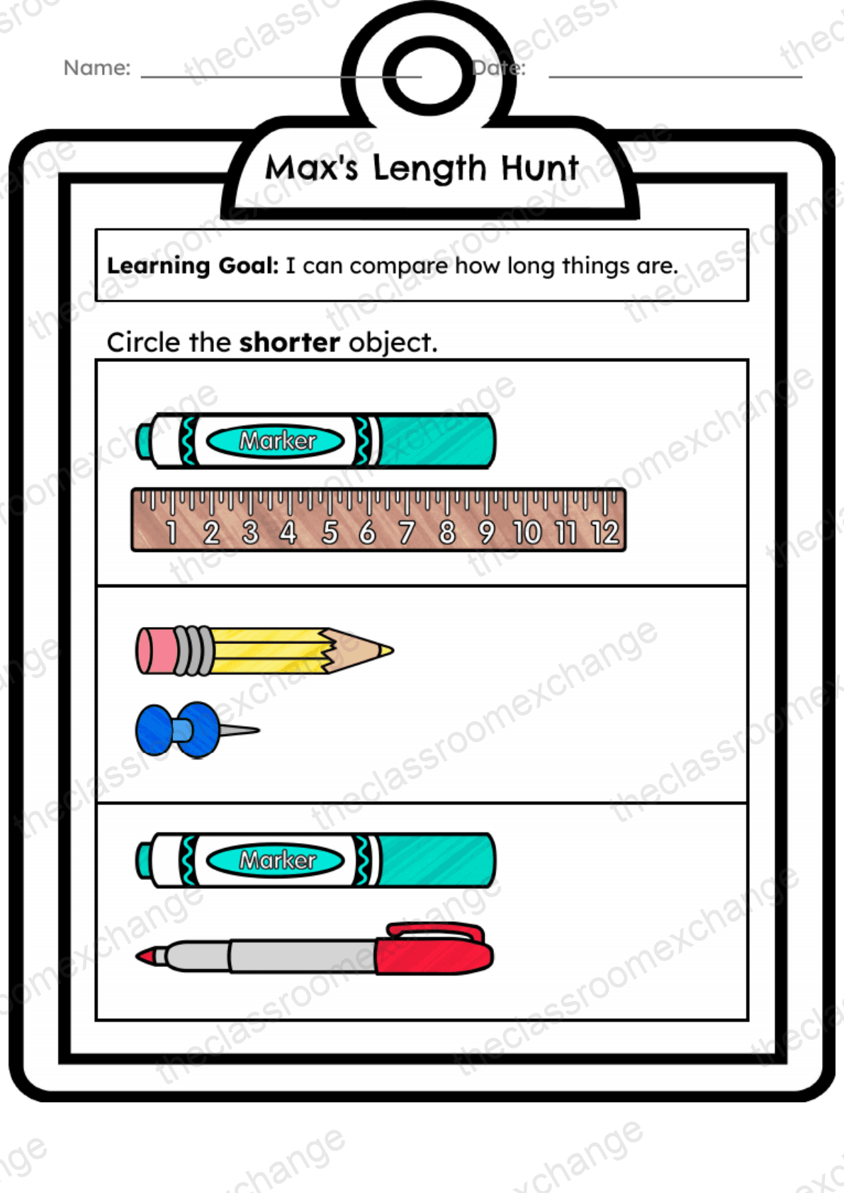 Kindergarten Spatial Sense: Bigger, Smaller, Same! alternative view