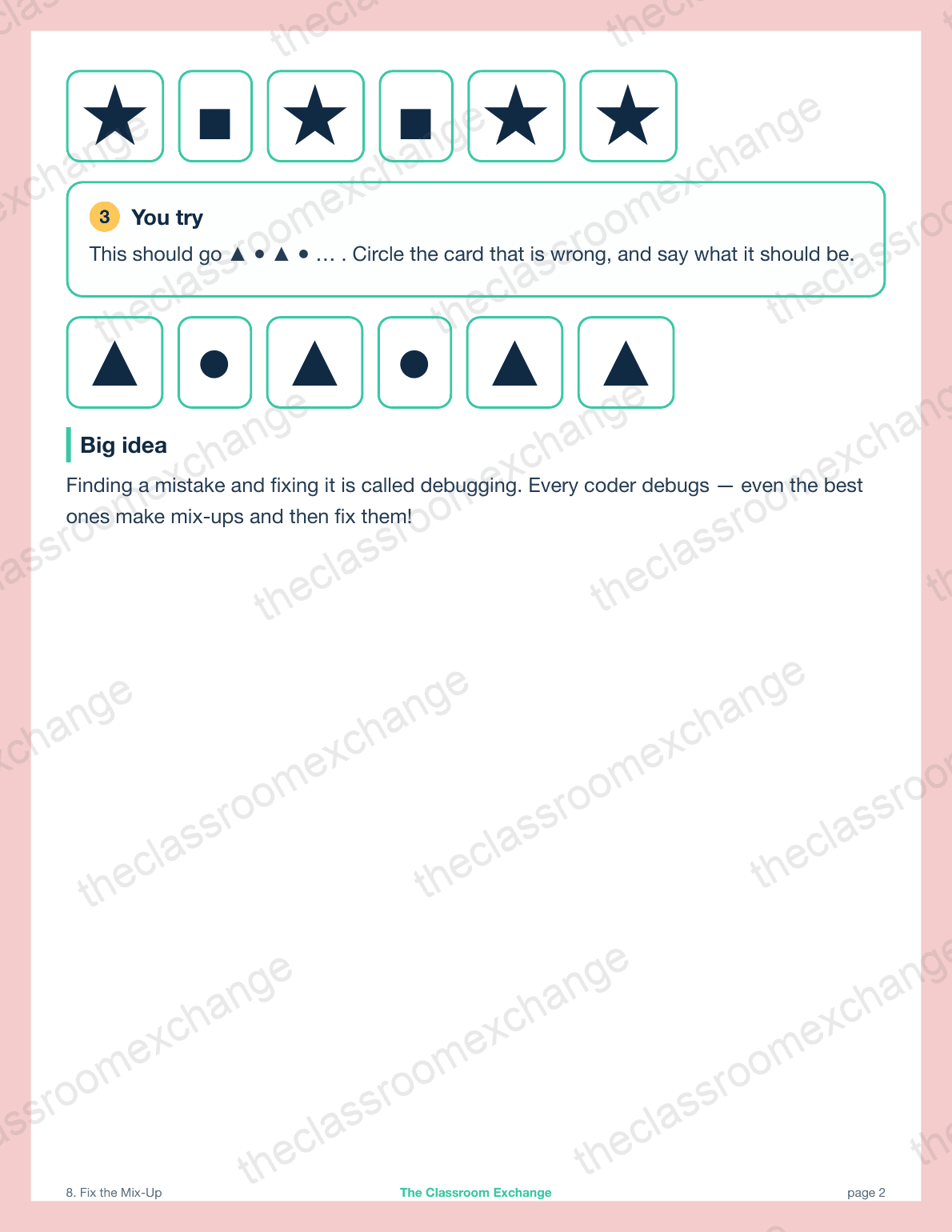 Kindergarten Coding: Fix the Mix-Up alternative view