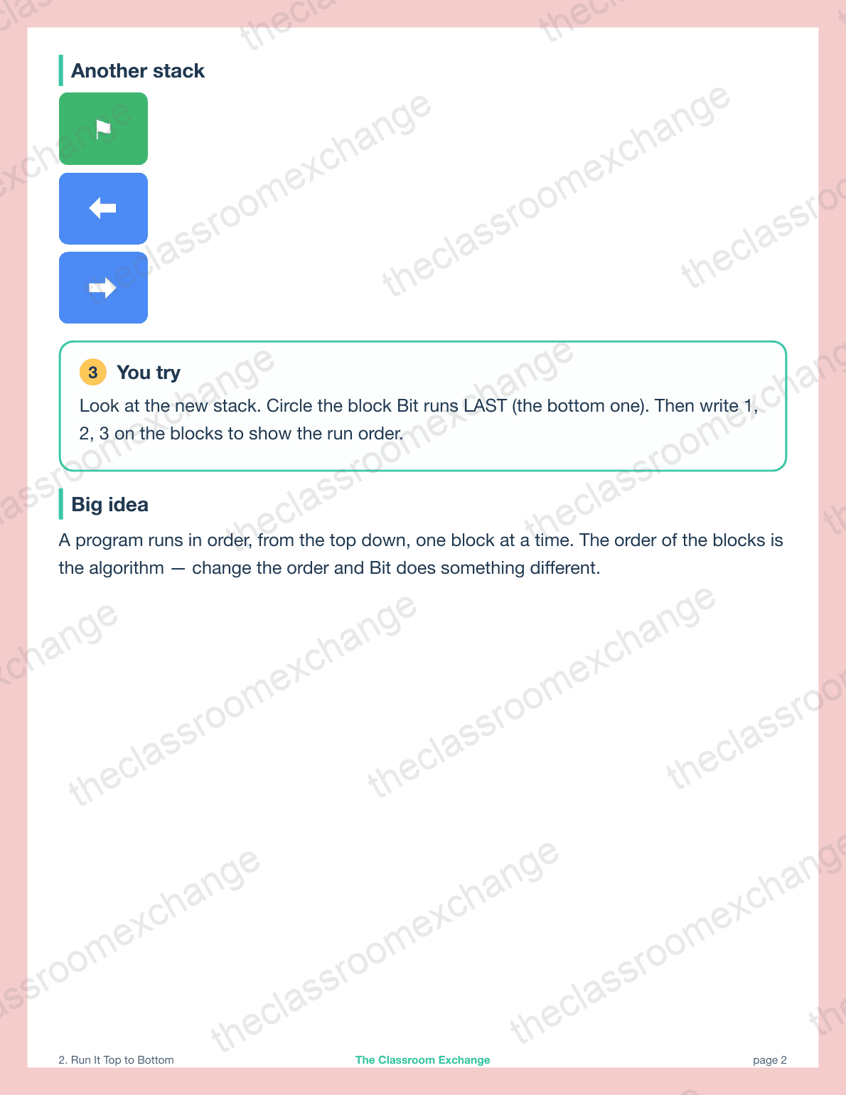 Kindergarten Coding: Run It Top to Bottom alternative view