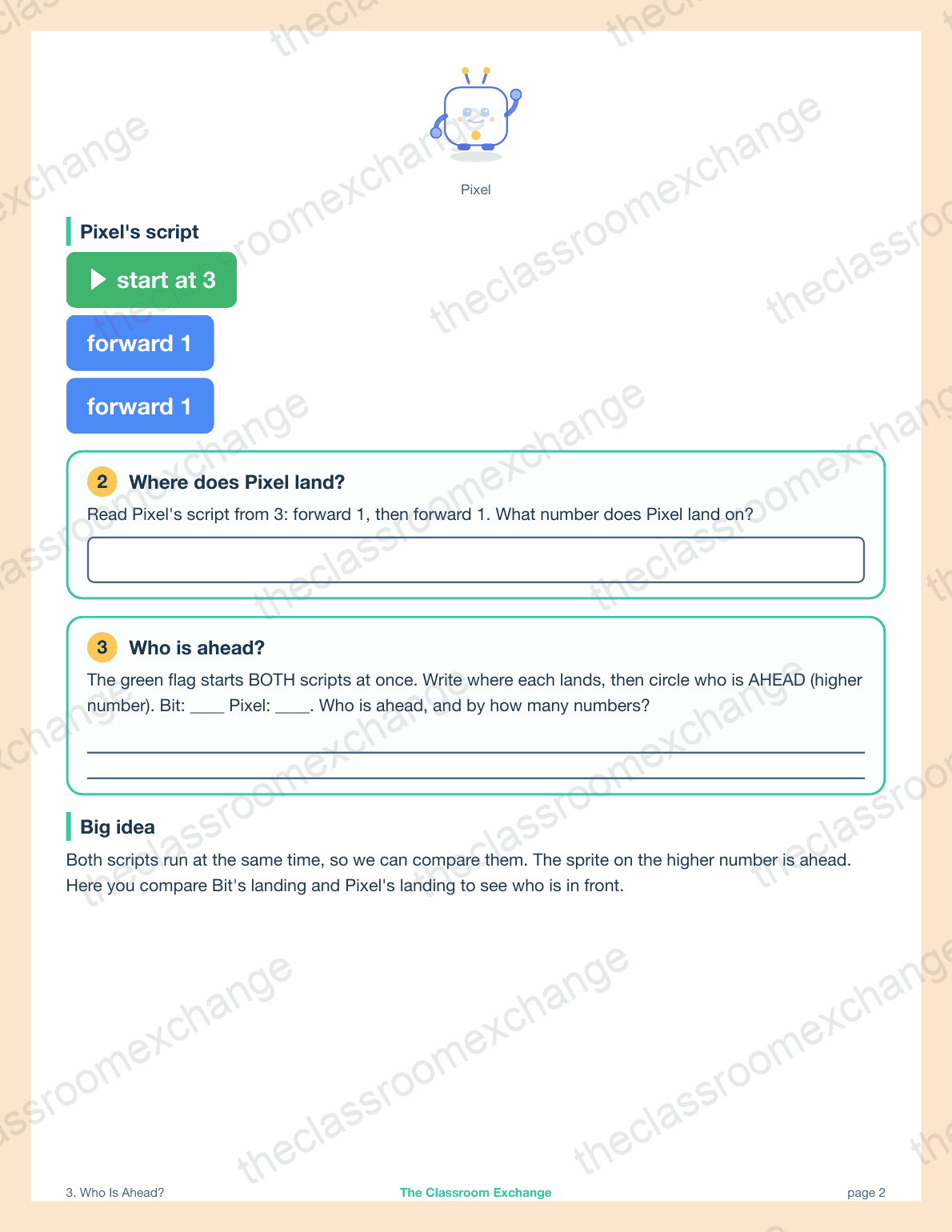 Grade 2 Coding: Who Is Ahead alternative view