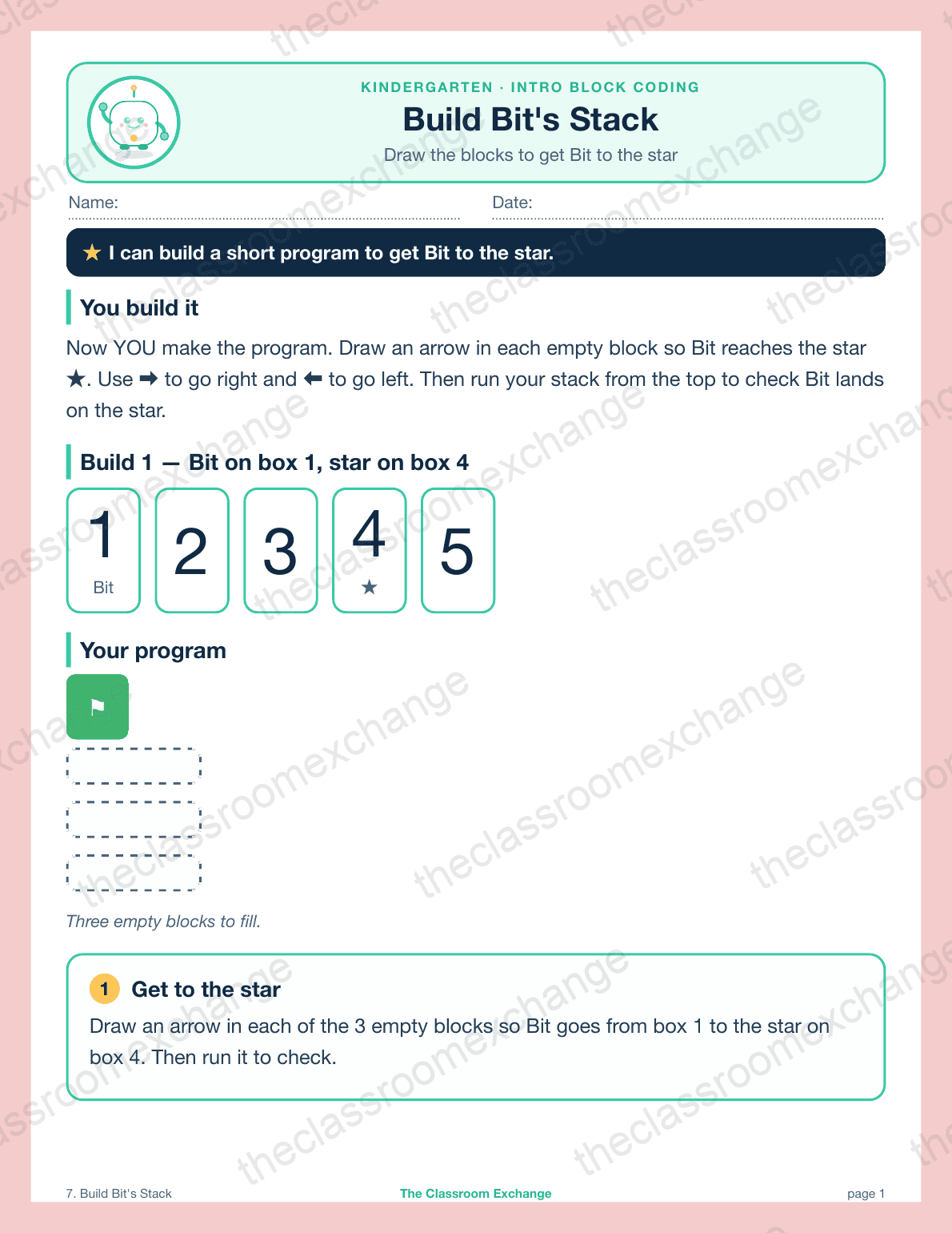 Kindergarten Coding: Build Bit's Stack