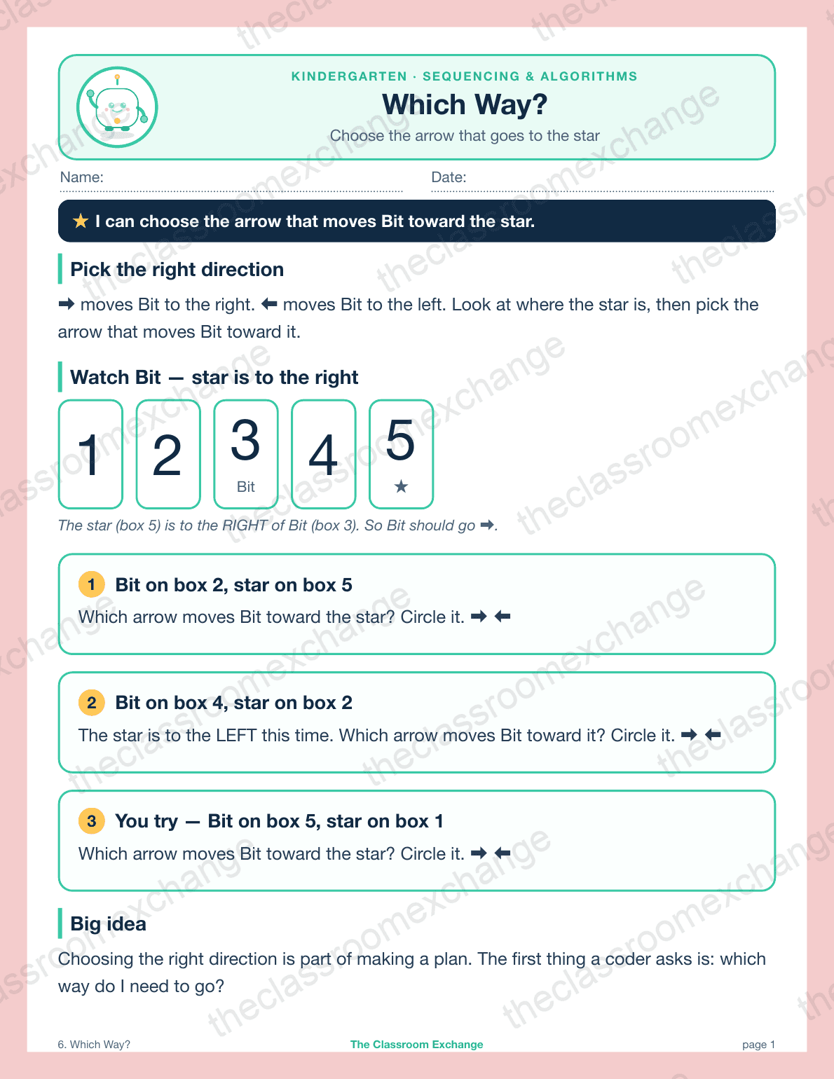 Kindergarten Coding: Which Way