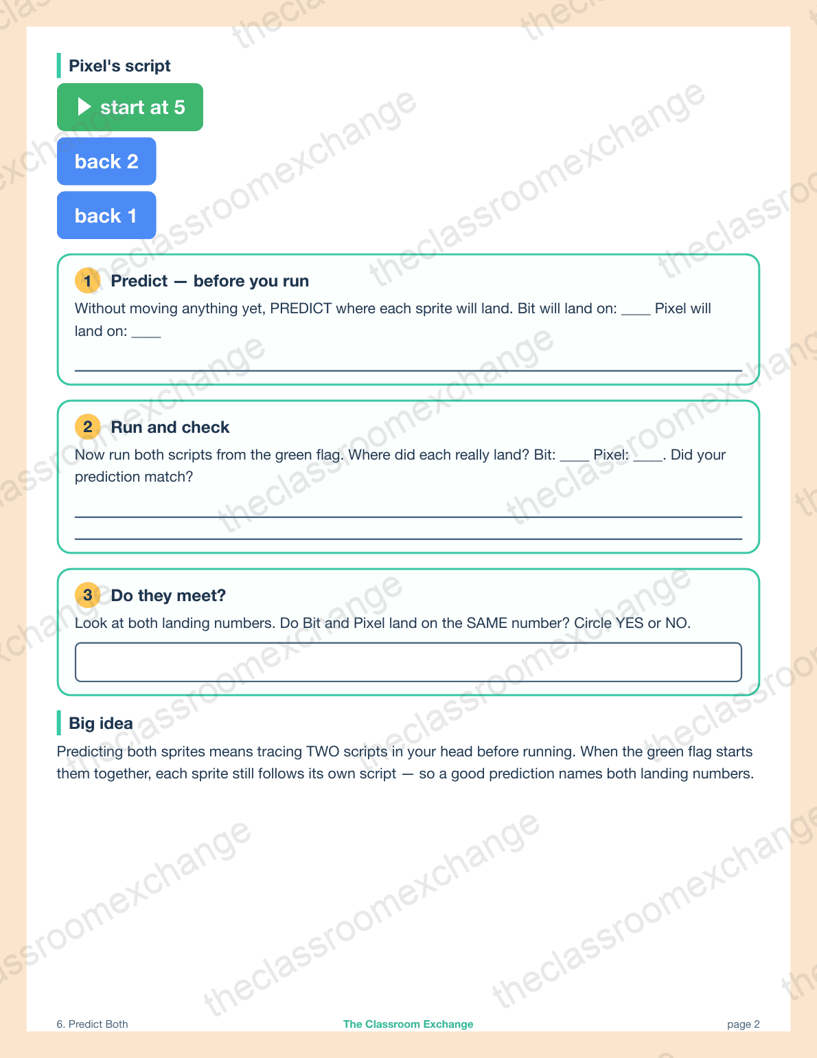 Grade 2 Coding: Predict Both alternative view