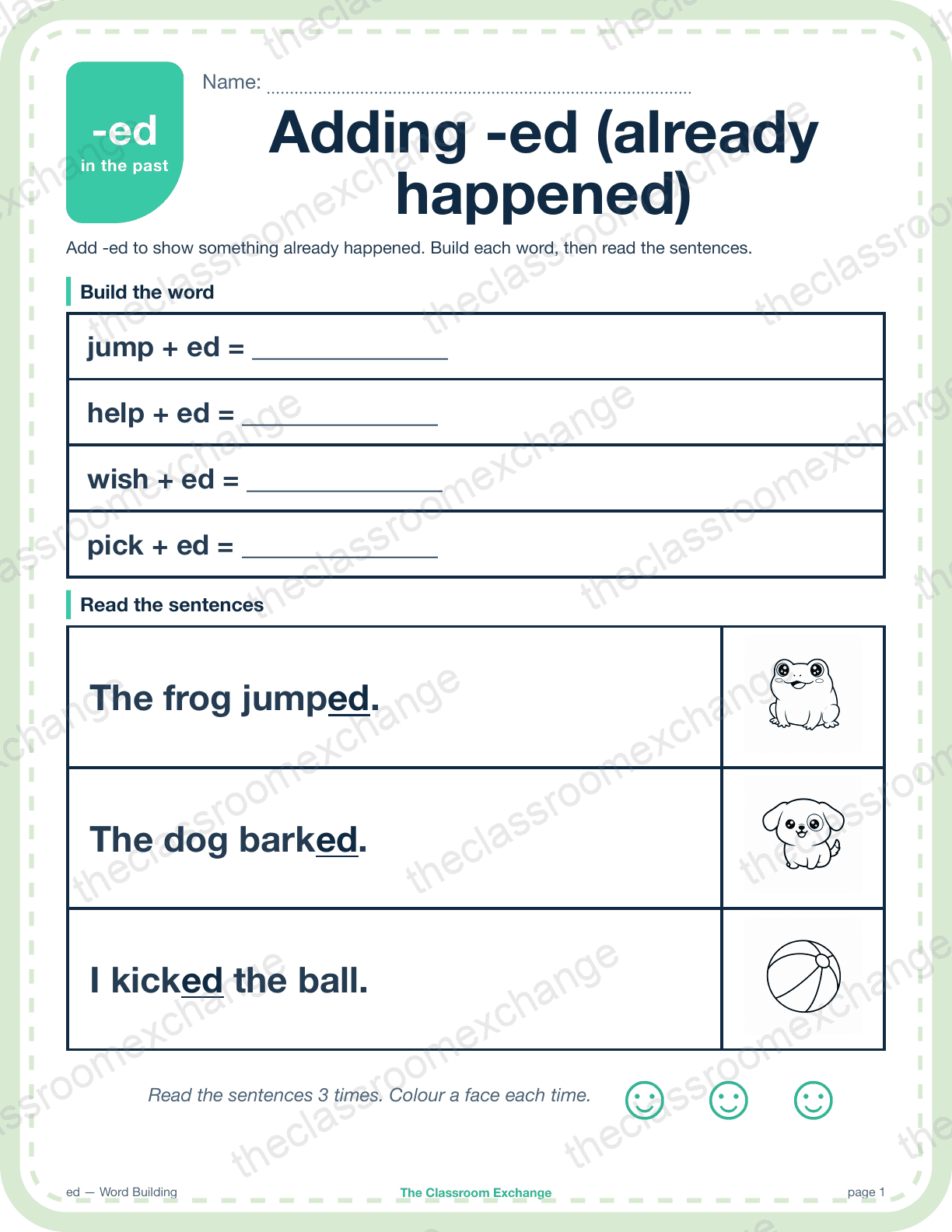 Grade 3 Phonics: Adding -ed