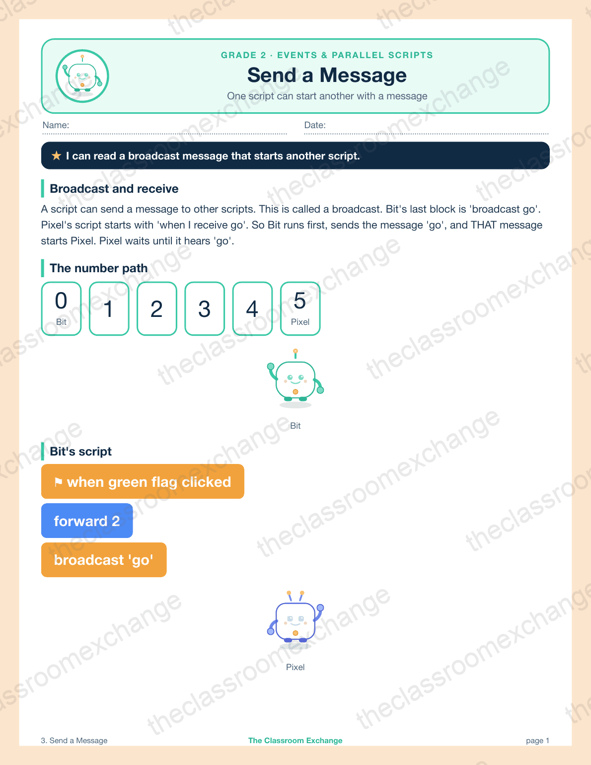Grade 2 Coding: Send a Message