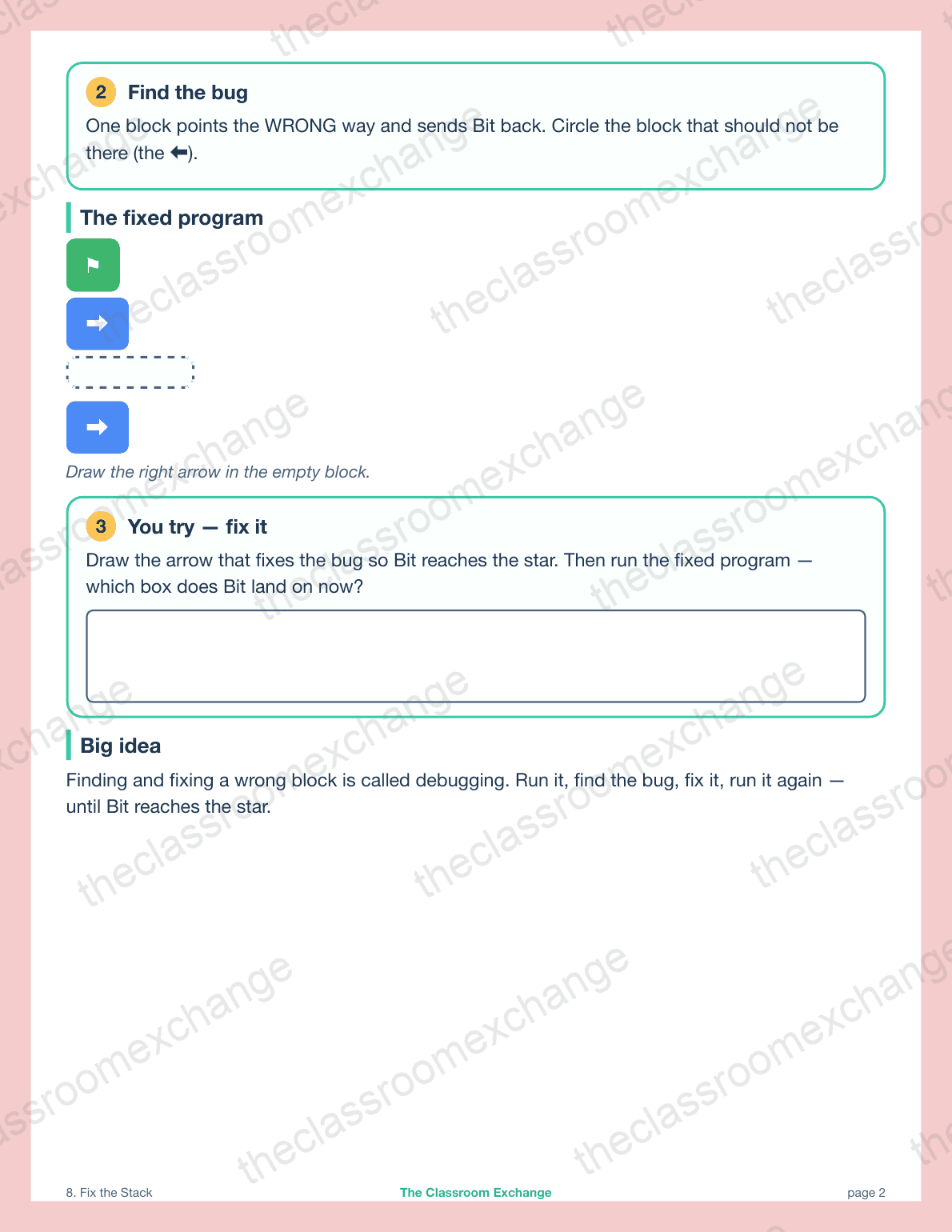 Kindergarten Coding: Fix the Stack alternative view
